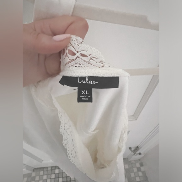 Lulus Reach Out My Hand White Lace Skater Halter Mini Dress XL - Picture 11 of 12